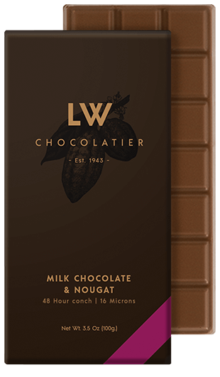 LW Chocolatier Milk Chocolate & Nougat Bar